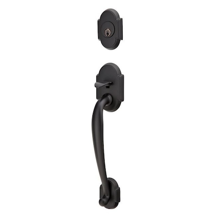 Emtek Flat Black Handleset, 4302ATNUS19LH 4302ATNUS19LH